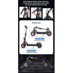 ISCOOTER iX6 - Trottinette électrique 1000W 48V 17.5AH