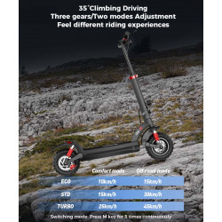 ISCOOTER iX6 - Trottinette électrique 1000W 48V 17.5AH