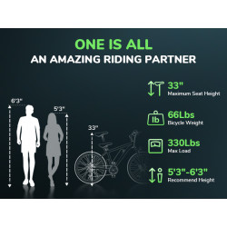 ISINWHEEL M10 - Vélo à assistance électrique 250W 36V 10.4AH