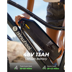 ISINWHEEL M10 Plus - Vélo à assistance électrique 250W (+750W) 48V 13AH