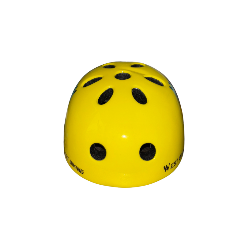 Casque West Biking enfant vélo/skate/trottinette jaune