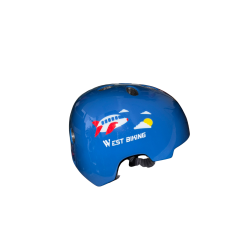 Casque West Biking enfant vélo/skate/trottinette bleu